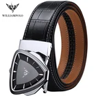 Ремень WILLIAMPOLO мужской из натуральной кожи, брендовый Роскошный пояс с металлической автоматической пряжкой