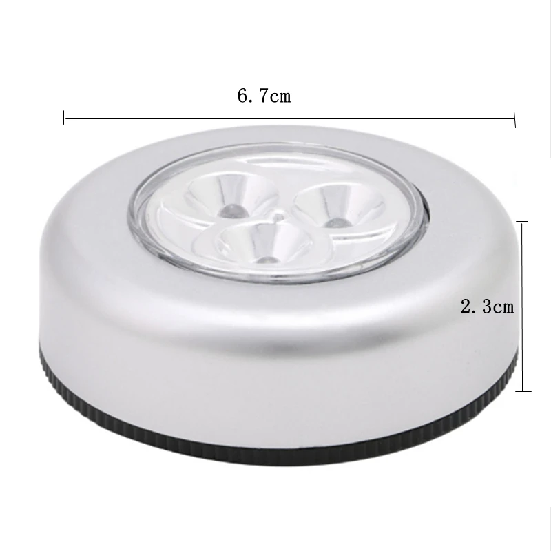 3 Светодиодные ночные светильники для шкафа лампа с питанием от батарейки