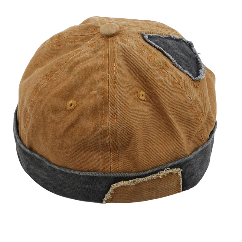 

2020 Vintage Hip Hop Men Hat Washed Cotton Retro Skull Cap Adjustable Brimless Hat Landlord Breathable Beanie Hat Sailor Cap