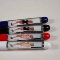 can be customized background tip n strip stripped floating girl pen