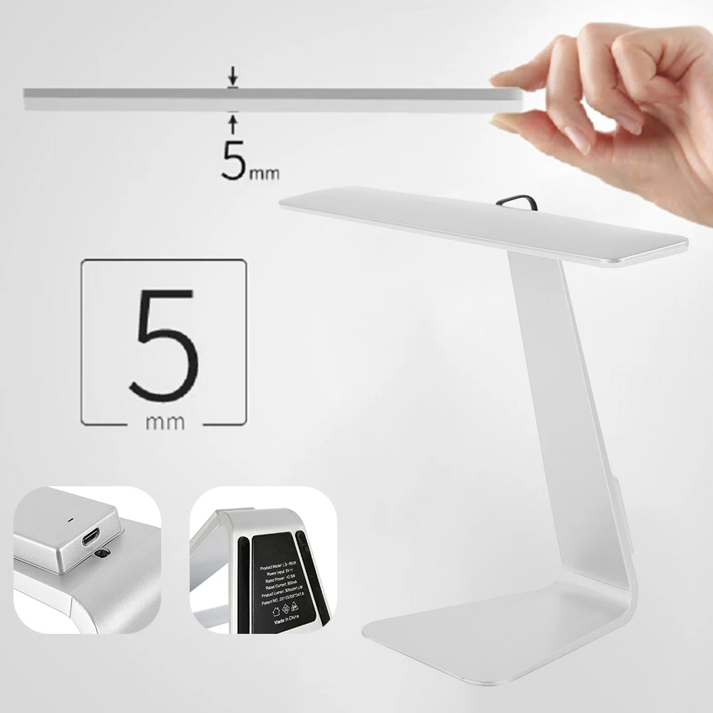 Ультратонкий Mac стиль 3 режима затемнения светодиодный настольная лампа для