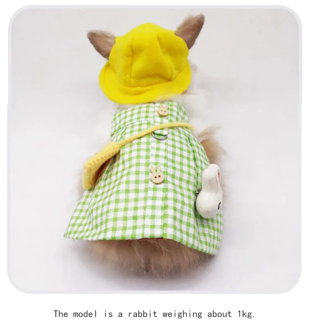 Conjunto de arn&eacute;s y correa para exteriores, bonito Chaleco de conejo, ropa con botones, decoraci&oacute;n para mascotas peque&ntilde;as, gatitos y animales peque&ntilde;os, para caminar-1
