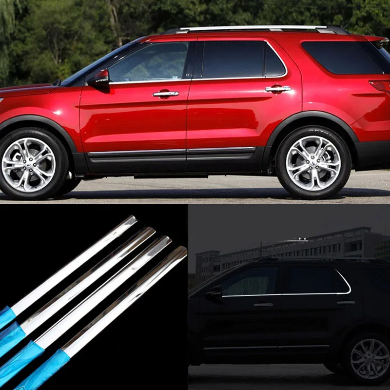 6 шт. молдинговая отделка рамы двери окна из нержавеющей стали для Ford Explorer |