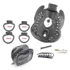 Секс-шоп супер Amall Мужская клетка целомудрия с 4 кольцами на пенис полная сдержанность член фотоэлемент секс-игрушки для мужчин CB6000