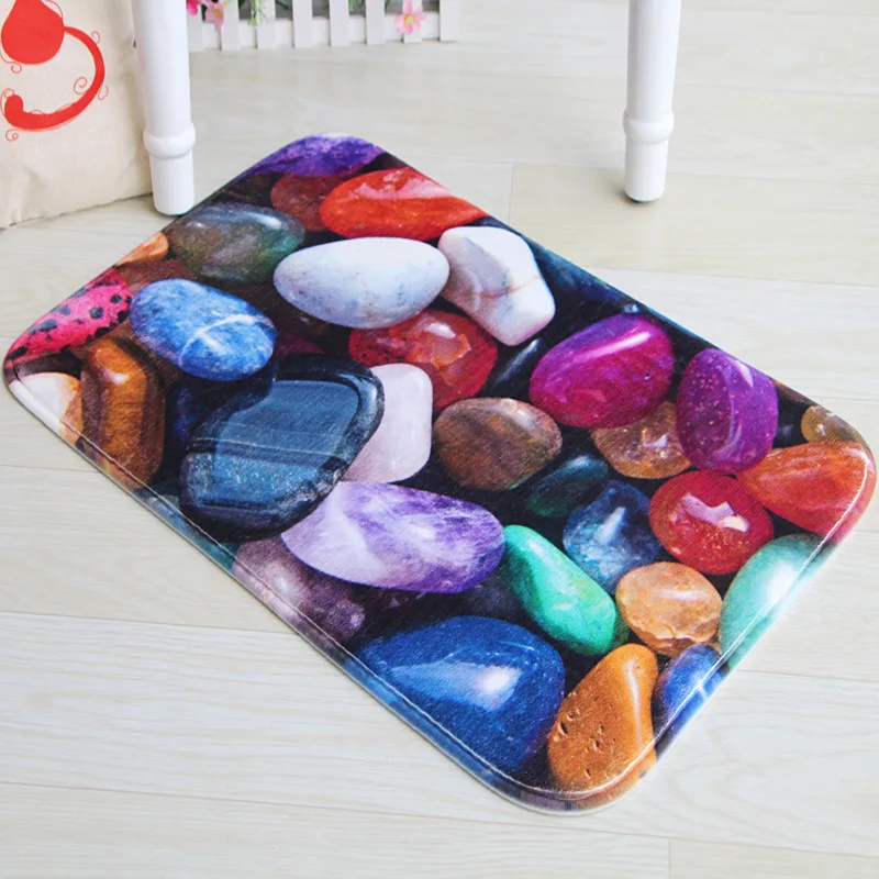 3D булыжник печатных фланелевый дверной коврик для входной двери впитывающие