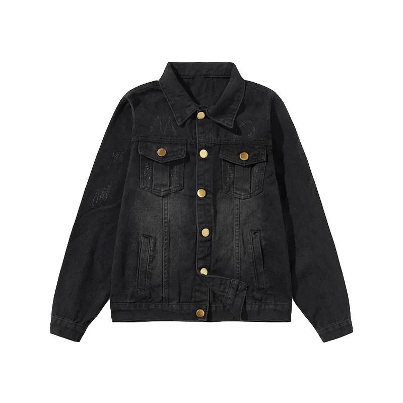 KH новая однотонная мужская джинсовая куртка модная весенняя и осенняя простая