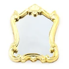 1 шт., Пластиковое зеркало 1:12, 112, миниатюрная кукольная мебель, европейская рамка, зеркальный кукольный дом, миниатюры, аксессуары 1:12