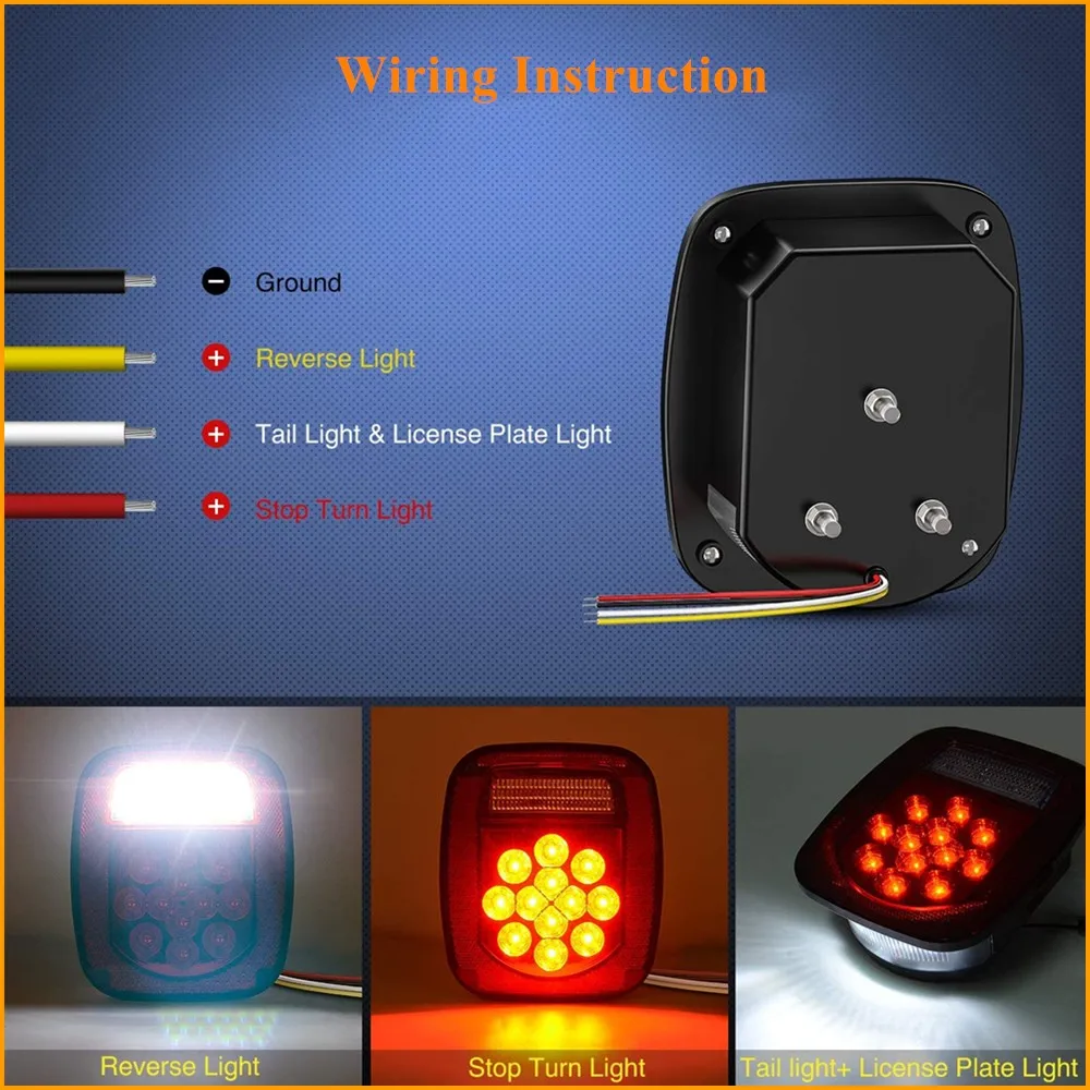 BECAR красный белый 39 светодиодный стоп поворот задние фары замена для Jeep CJ YJ JK