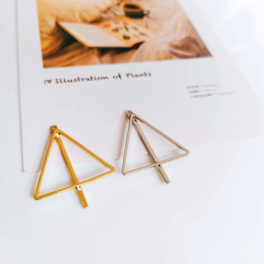 8 шт. позолоченные треугольные подвески для сережек и ожерелий|Ювелирная