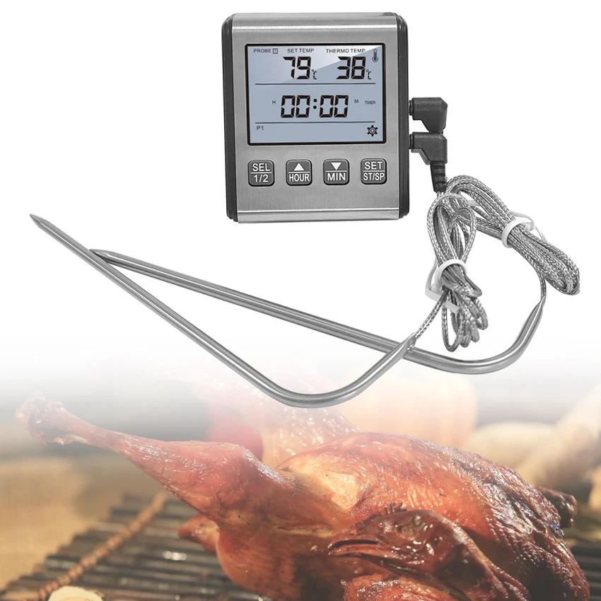 

300C Food Thermometer Kitchen Thermometer Digital Dual Probe Design Thermometer Meat BBQ Thermometer Waterproof Cooking Tool