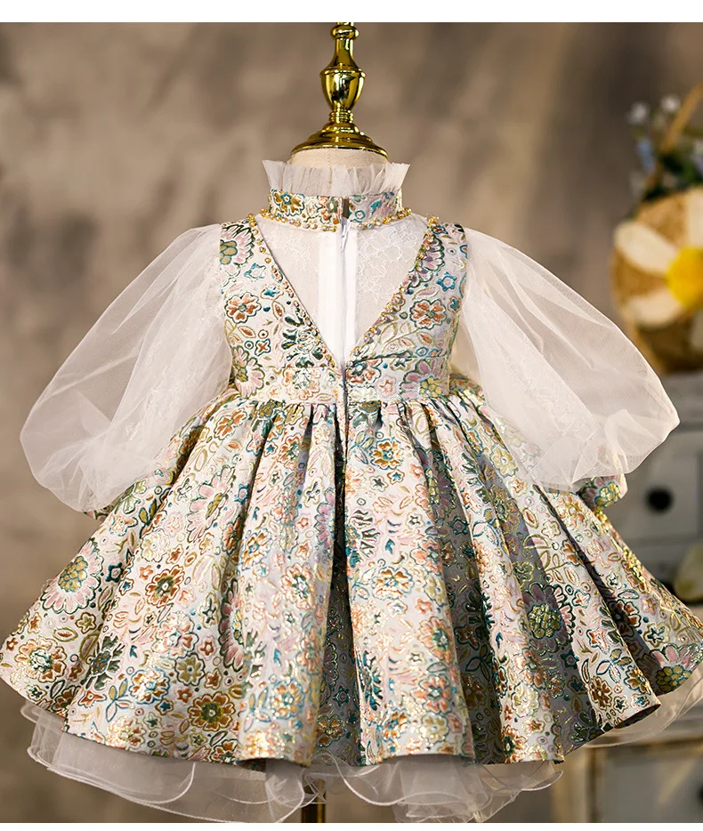 

Girls Dresses Court Princess Dress Children Clothing birthday party vintage palace Girls Dresses Clothes For Easter kids' wear