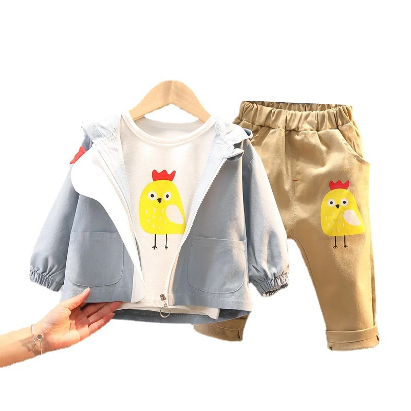 

New Spring Autumn Children Cartoon Clothes Baby Boys Girls Hoodies T Shirt Pants 3Pcs/sets Kid Infant Clothing Toddler Tracksuit