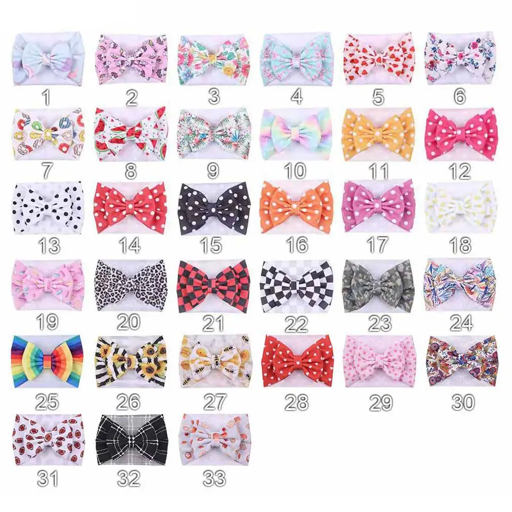 

24pc/lot New 5" Floral Print patterned bows Turban Headbands,Kids Girls Rugby/Bees/Sunflower/Amouflage/Rainbow/ Print Head wraps