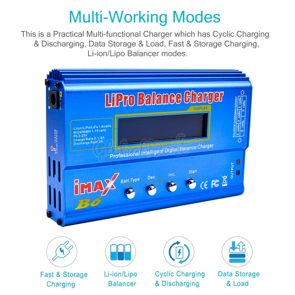 Новый iMAX B6 80W ЖК экран цифровой RC Lipo NiMh зарядное устройство для баланса батареи Dis +