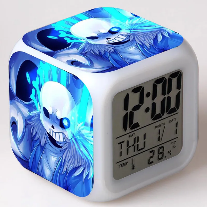 Аниме фигурки Undertale модель светодиодный Будильник цветсветильник фонарик