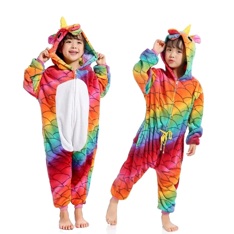 Kids Unicorn Pajamas For Children Animal Cartoon Blanket Sleepers Baby Costume Winter Boy Girl Licorne Jumspuit