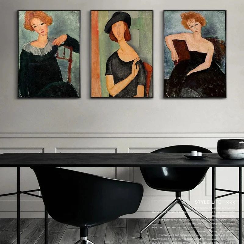 

Portrait of Jeanne Hebuterne Canvas Paintings By Modigliani Famous Wall Art Posters And Prints Nordic Art Pictures Wall Decor