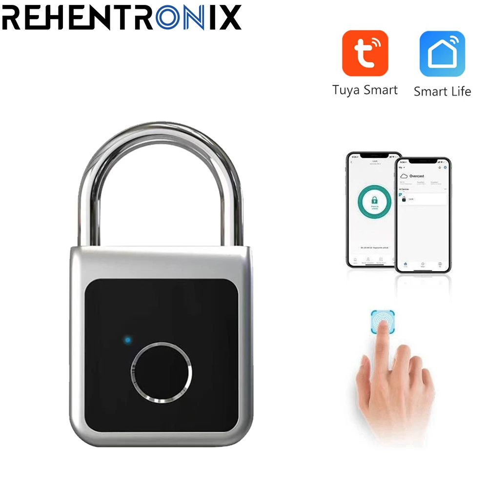 

Tuya Fingerprint Smart Lock Waterproof Padlock Lock For School Locker Gym Smart Home Smart Life Safe Digital Electronic Lock
