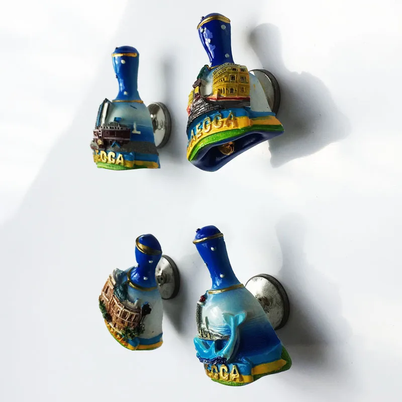 Fridge Magnets Souvenirs Ukrainian Odessa Tourist Attractions 3D Bell Resin Painted Crafts Magnetic Home Decoration Cute Gift | Дом и сад