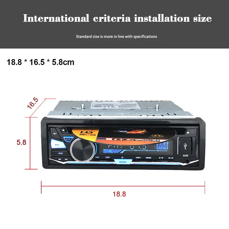 Автомобильный MP3-плеер Bluetooth FM AUX IN USB SD-карта аудио плеер с дистанционным