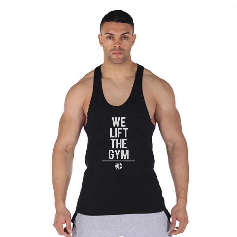 Мужская спортивная одежда для фитнеса бодибилдинг Стрингер топы на бретельках