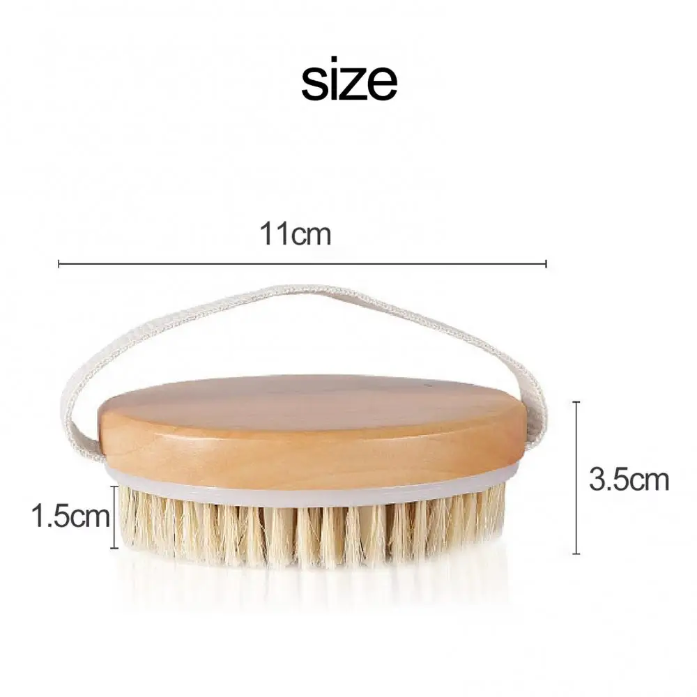 

Wooden Comfortable Bristles Natural Bristle Dry Skin Body Brush Exfoliate Stimulate Blood Circulation SPA Shower Scrubber