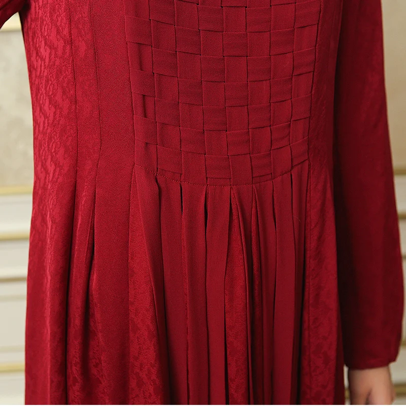 Женское платье макси VOA винтажное длинное красного размера плюс с v образным