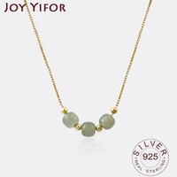 925 sterling silver necklace ladies elegant 3 balls green stone necklace fashion sterling silver jewelry round necklace