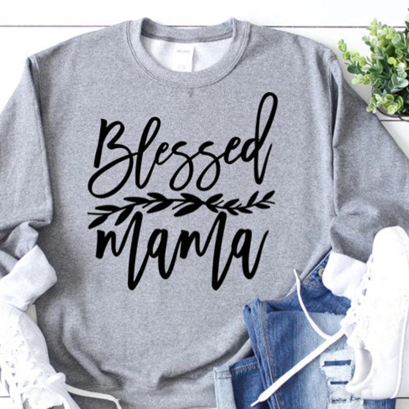 Толстовка Mama Christian Jesus Grace, женская одежда, пуловер с надписью «Faith Hope Love Mom Life», повседневные Джемперы для девочек, Прямая поставка