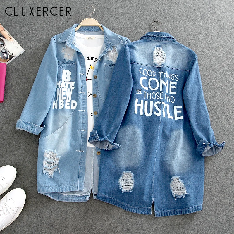 Plus Size 9XL Denim Jackets Autumn Winter Women Jacket Vintage Long Sleeve Loose Female Jeans Coat Casual Girls Outwear | Женская одежда