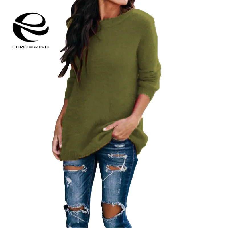 Плюс размер 5XL осень зима Повседневный длинный рукав Однотонный свитер с круглым