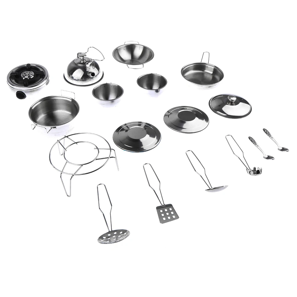 Детская кухонная металлическая посуда игровой набор универсальный кухонный