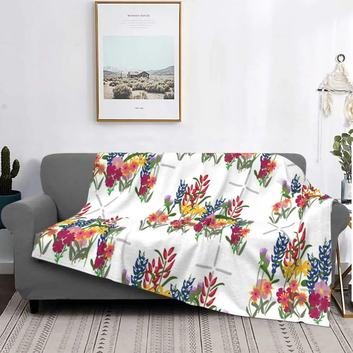 

Manta с капучинацией из серии «Техасский дикий цветок», edredones a cuadros para cama, sofa, manta de verano