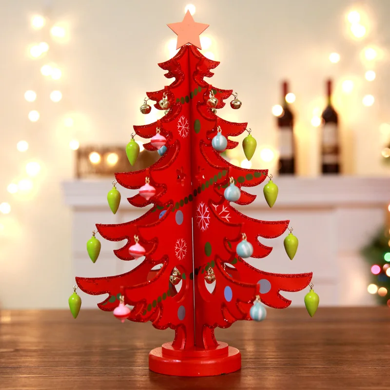 Рождественские украшения Трехмерная деревянная новогодняя елка офисная касса