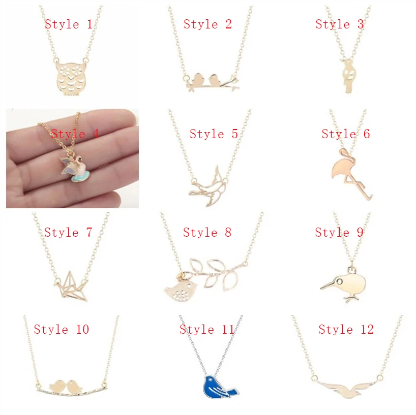 Чандлер птица ожерелье для женщин любящая сова попугай Ласточка Гусь кивид