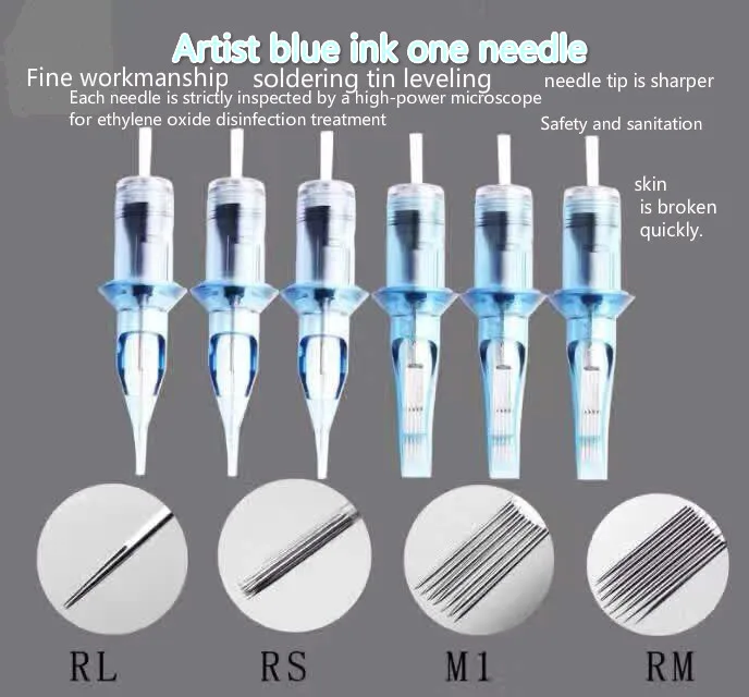

10PCS/BOX YILONG BIUE INK Tattoo Supplies Tattoo Needles Tattoo Accessories Cartridge Tattoo Needles Eyebrow Microblading