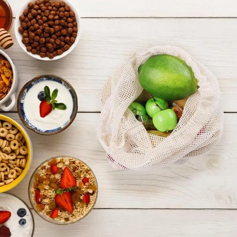 9 шт./компл. высококачественные органические хлопковые сетчатые сумки