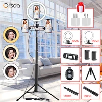 orsda led ring light with tripods stand photography dimming video live youtube tiktok 10 inch selfie ringlight phone makeup 26cm