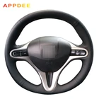 APPDEE черная искусственная кожа Чехол рулевого колеса автомобиля для Honda Civic 8 2006 2007 2008 2009 (3-спицевая)