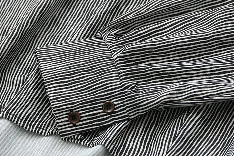 

Plus Size Women's Long Sleeved Stripe Blouse Ladies' Officewear Workwear Tops Oversize Elegant Muslimah Blusas