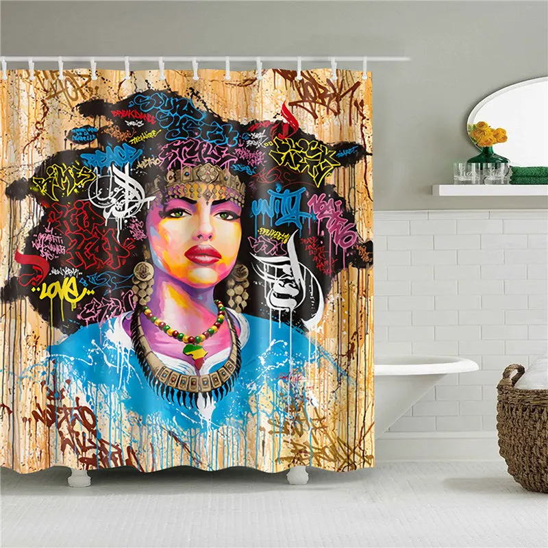 Штора для душа в африканском стиле женская водонепроницаемая декоративная