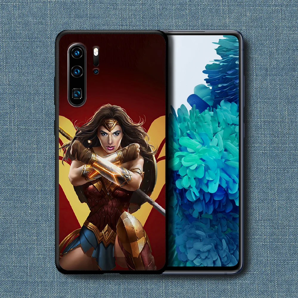 

Super Hero Wonders Woman Phone Case For Huawei P Mate Smart 10 20 30 40 Lite Z 2019 Pro black Cell Luxury Shell Fashion Funda