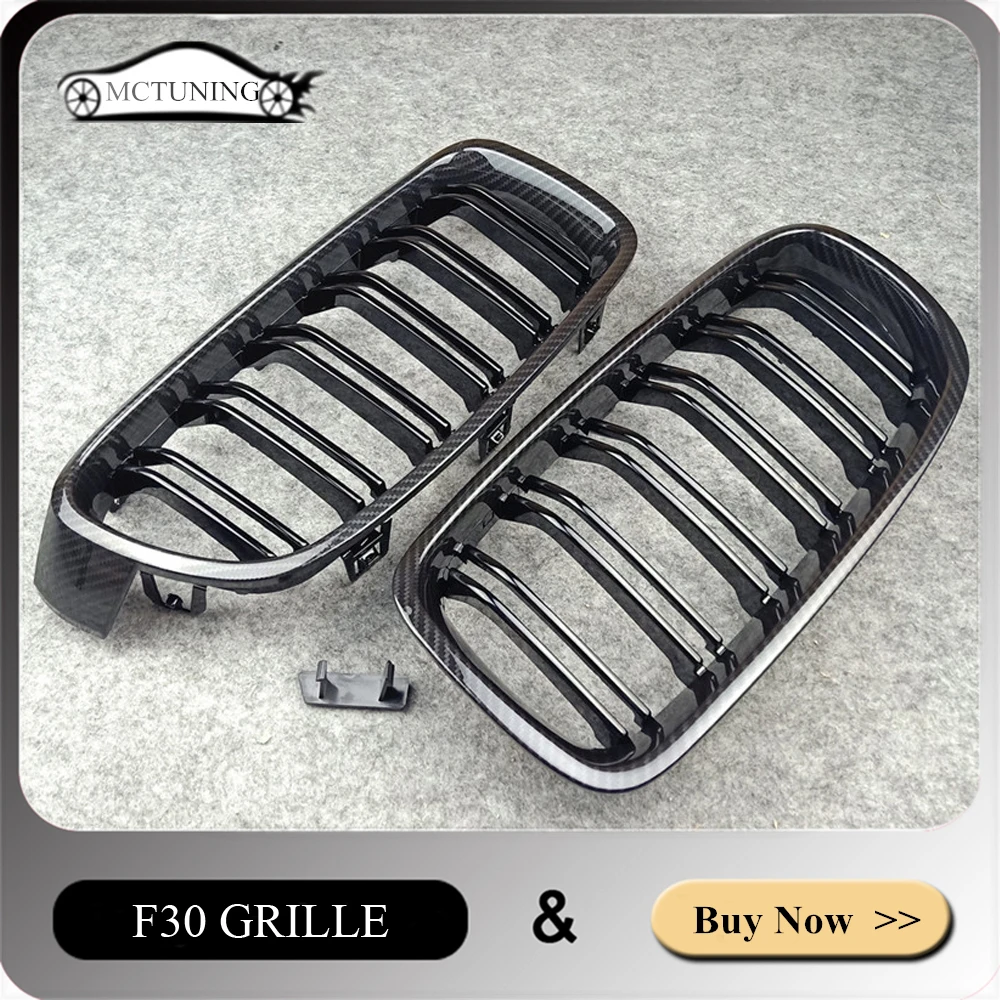 

2-Slat ABS Material Glossy Black Front Bumper Grille For BMW 3 series F30 F35 2012-2016 Glossy M color Kidney Mesh Car Grille