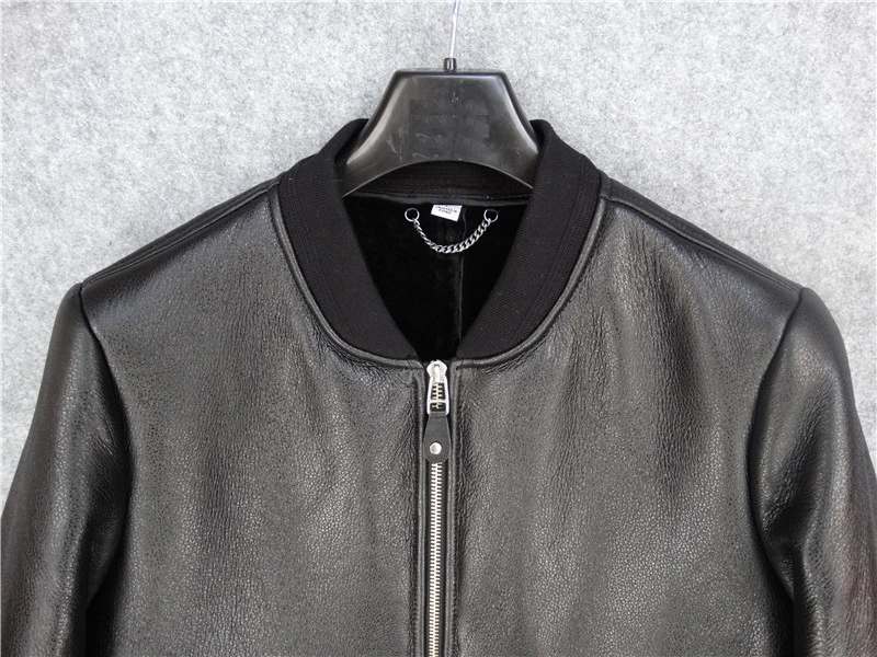 Итальянская мужская дубленка из натуральной овчины куртка с подкладкой шерсти