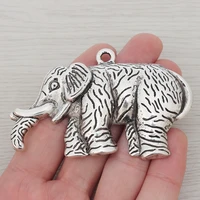 3 x large elephant charms pendants for necklace jewelry making findings 80x52mm