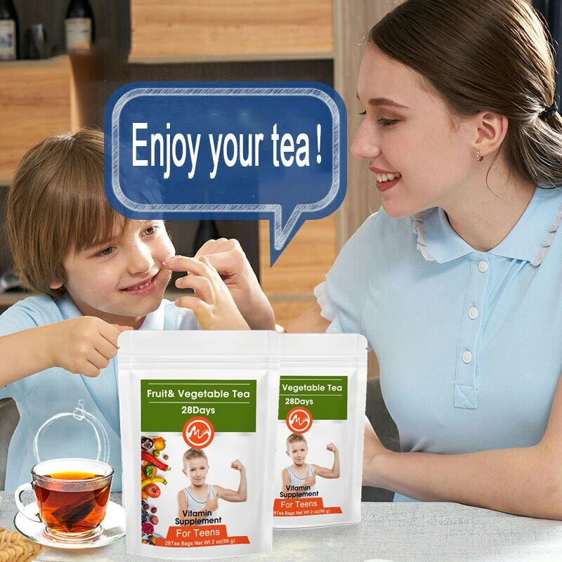 Фруктовый и овощной чай Minch для подростков яблоко морковка витаминные добавки