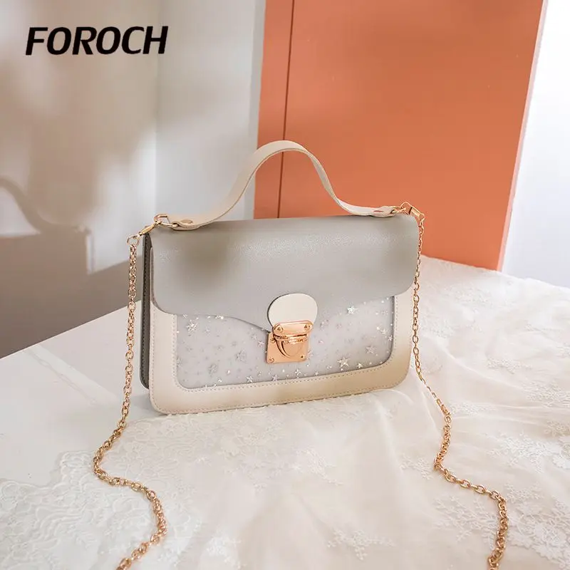 FOROCH модные маленькие сумки через плечо для женщин 2019 Мини PU Звезда сумка девочек