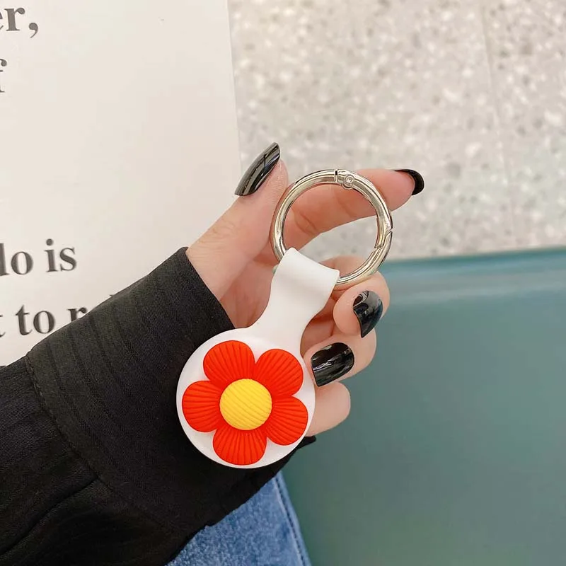 

Apple Airtags Silicone Protective Cover With Keychain For Air Tags Shockproof Anti-scratch Anti-fall Protective Case Shell