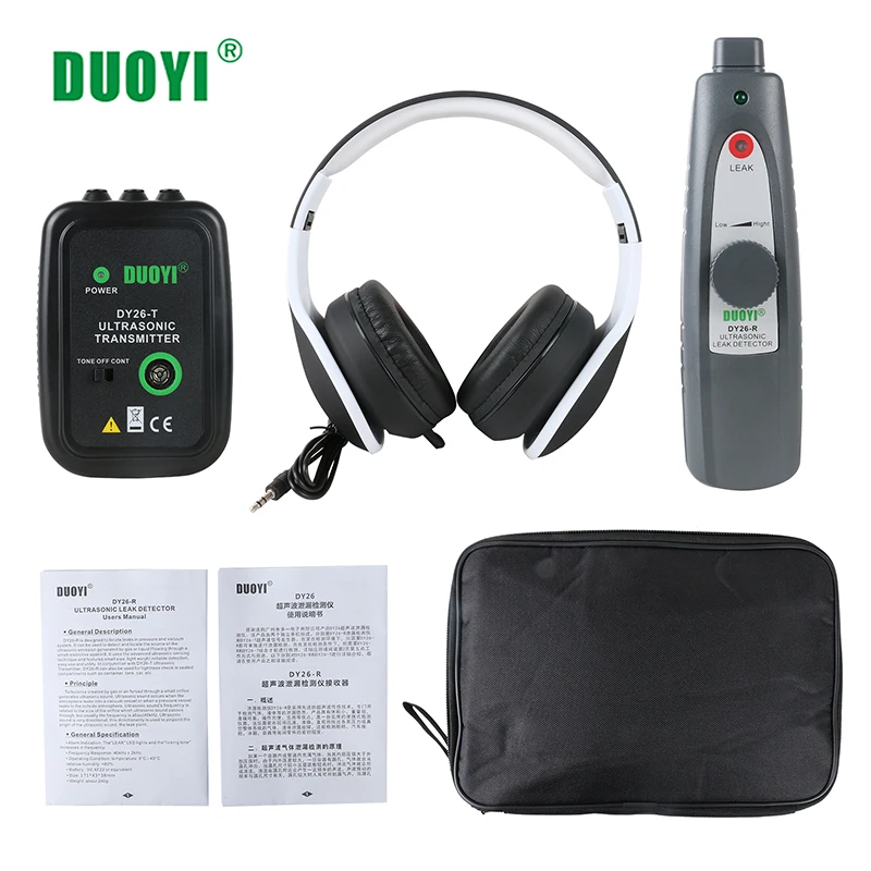 

DUOYI DY26 Mini Ultrasonic Flaw Detectors Gas Handheld Portable Vacuum Sealing Leakage Tester Location Determine Leak Tester