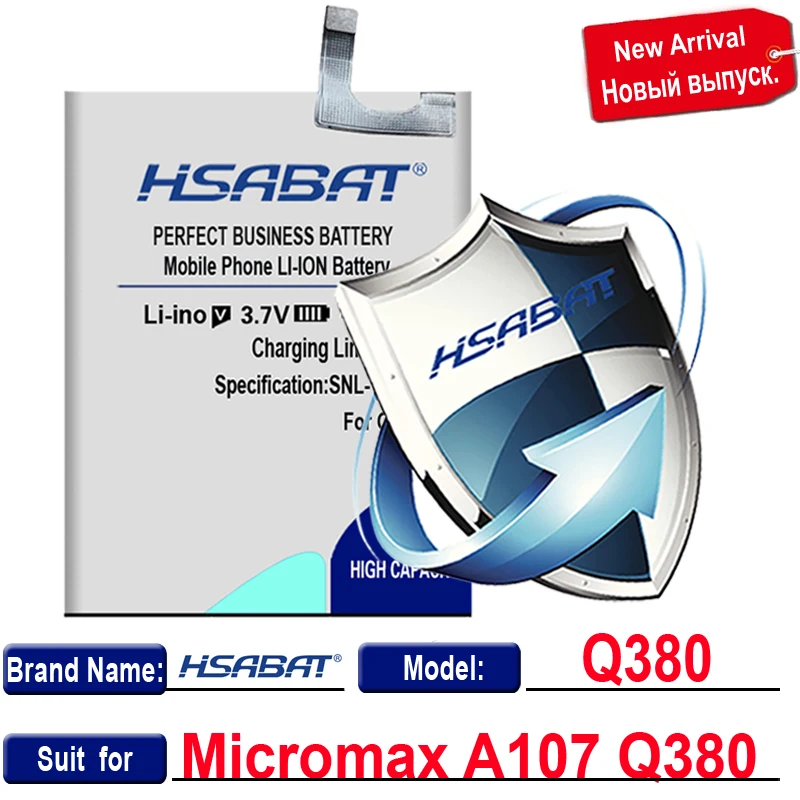 4100mAh HSABAT Высокое качество батареи мобильного телефона для Micromax A107 Q380 | Мобильные